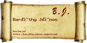 Baróthy János névjegykártya