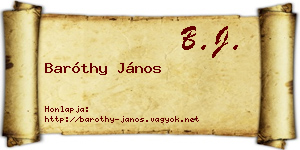 Baróthy János névjegykártya