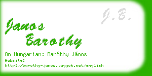 janos barothy business card
