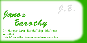 janos barothy business card